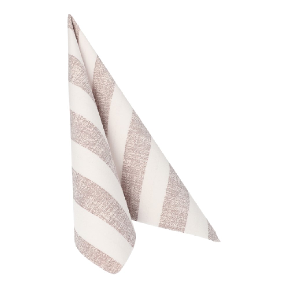 50 Servietten "ROYAL Collection" 1/4-Falz 40 cm x 40 cm mocca "Lines"