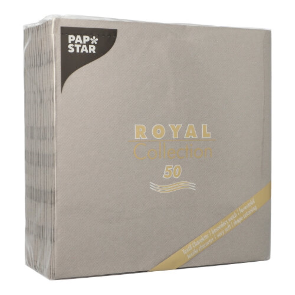 50 Servietten "ROYAL Collection" 1/4-Falz 40 cm x 40 cm grau
