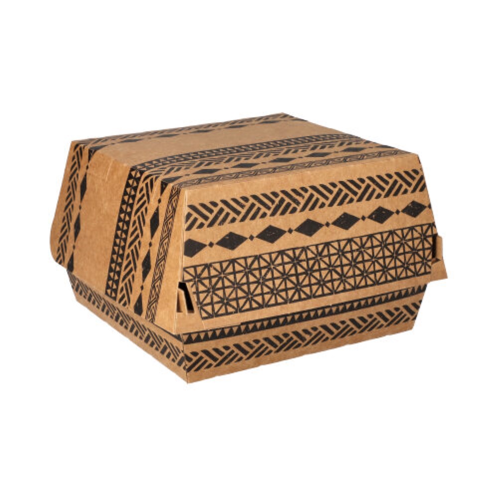 320 Burgerboxen, Pappe 7,8 cm x 11 cm x 11,5 cm braun "Maori" groß