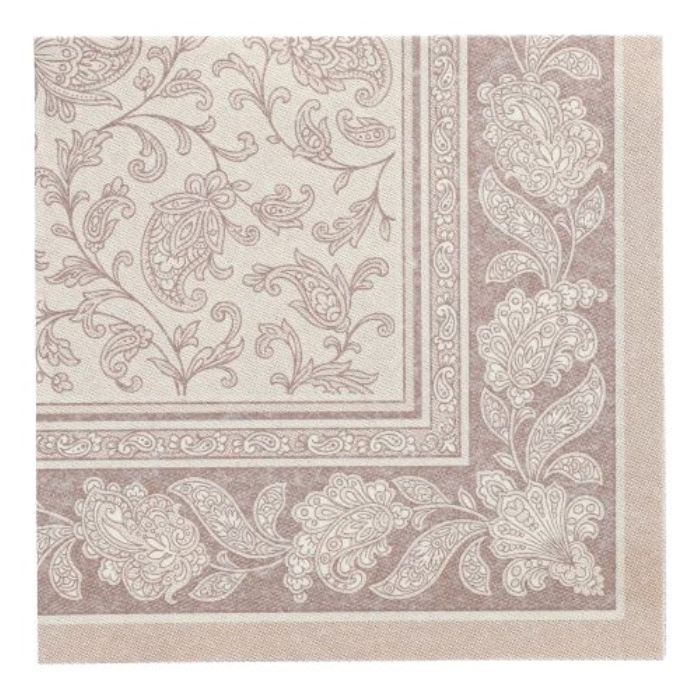 20 Servietten "ROYAL Collection" 1/4-Falz 40 cm x 40 cm mocca "Ornaments"