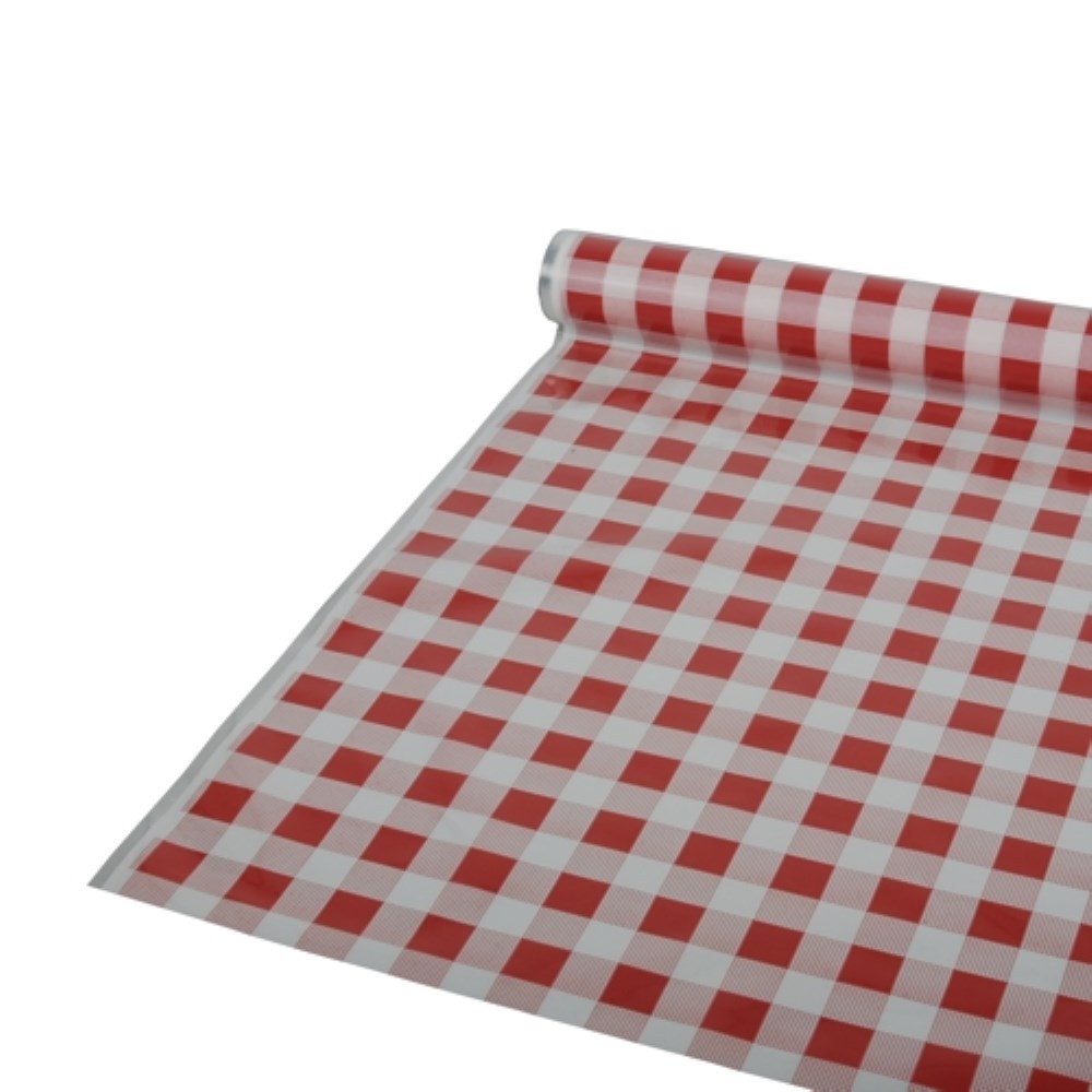 Tischdecke, Folie 50 m x 80 cm rot "Karo"