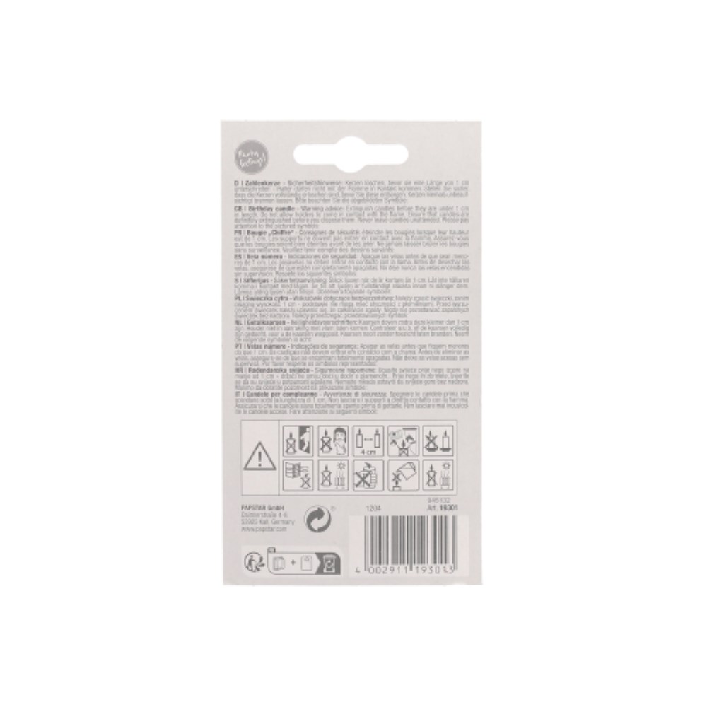 Zahlenkerze 7,3 cm weiss "1" mit rotem Rand