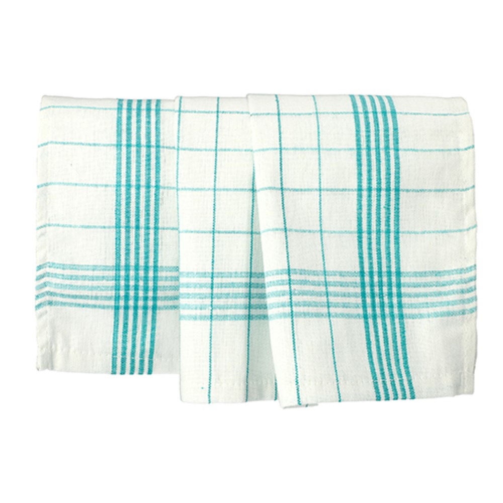 10 Geschirrtücher 70 cm x 50 cm weiss/blau "Baumwolle"