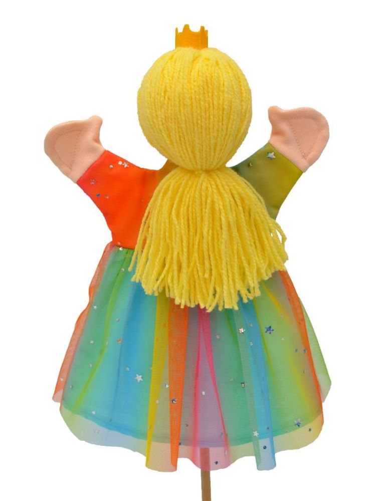 Handpuppe Regenbogenprinzessin 30  cm - Made in Europe - Winterspielzeug
