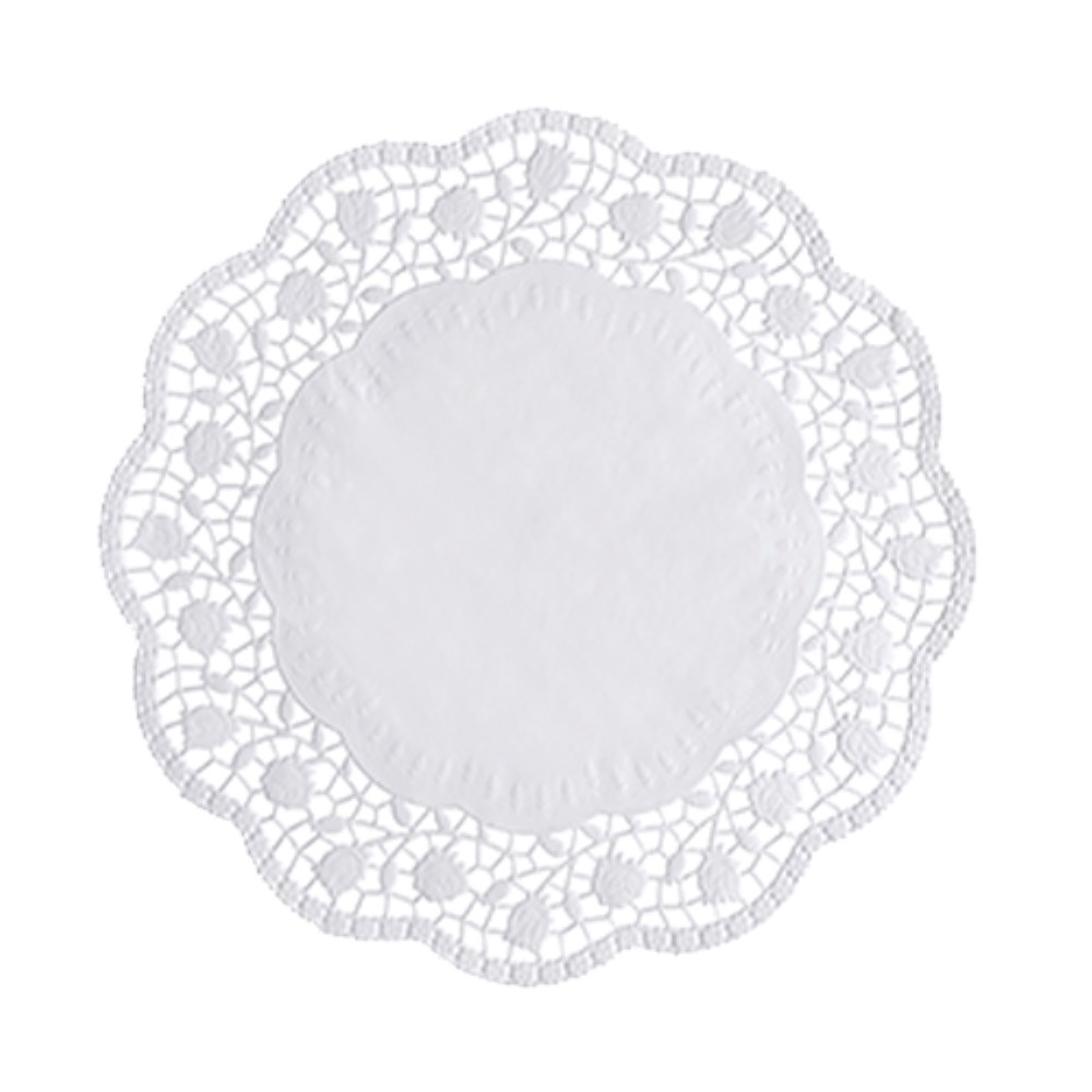 100 Tortenspitzen rund Ø 28 cm weiss