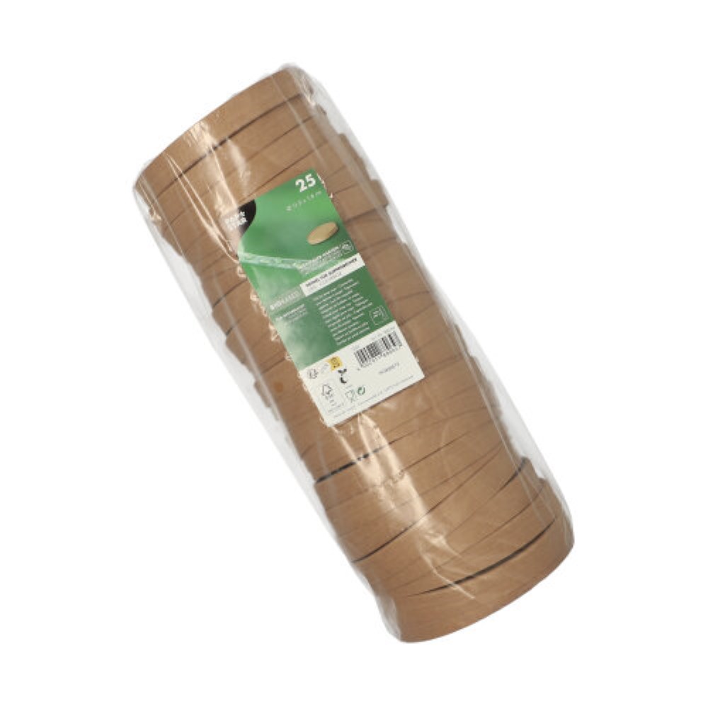 25 Deckel für Suppenbecher, Pappe rund Ø 11,5 cm · 1,6 cm braun