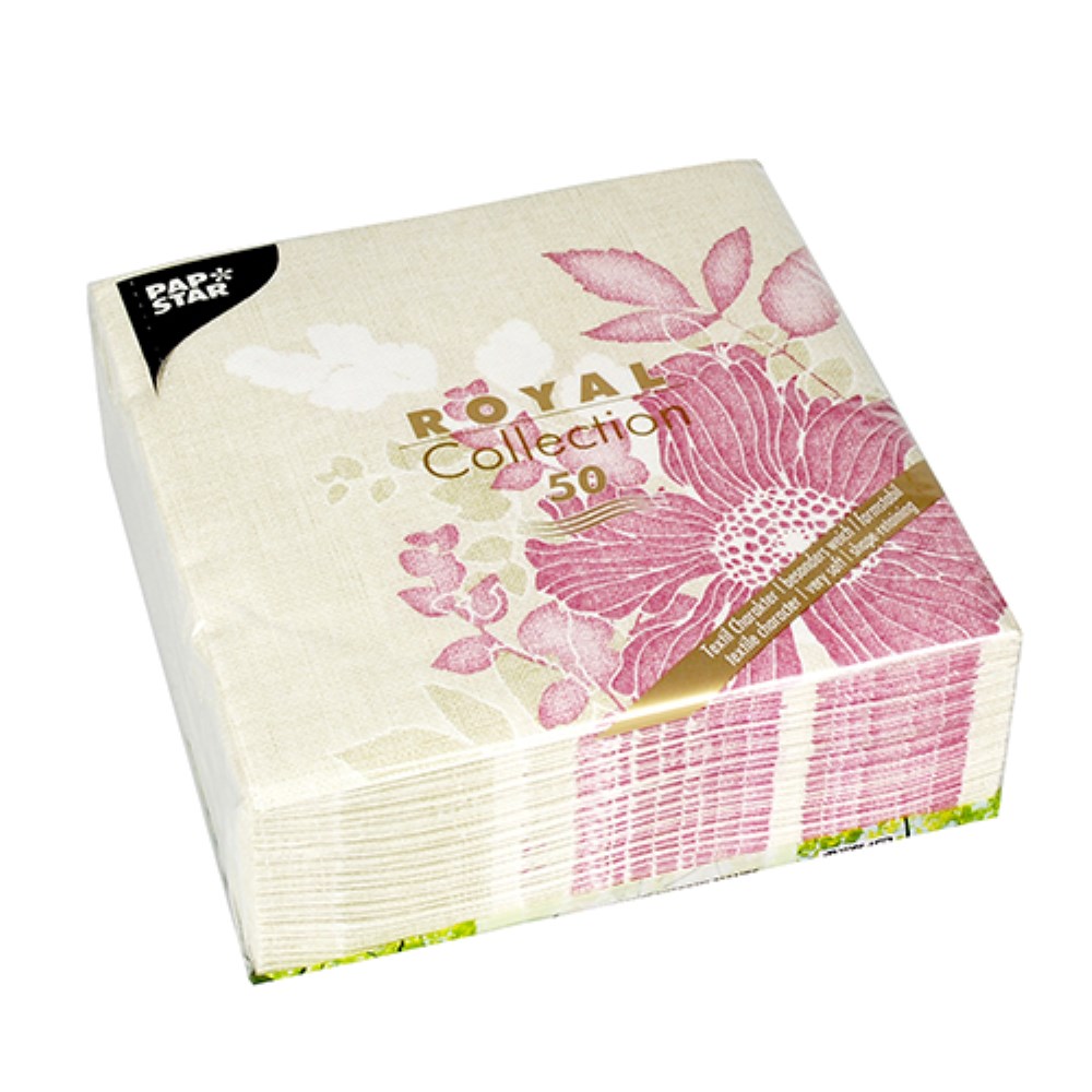 50 Servietten "ROYAL Collection" 1/4-Falz 40 cm x 40 cm fuchsia "Annabel"