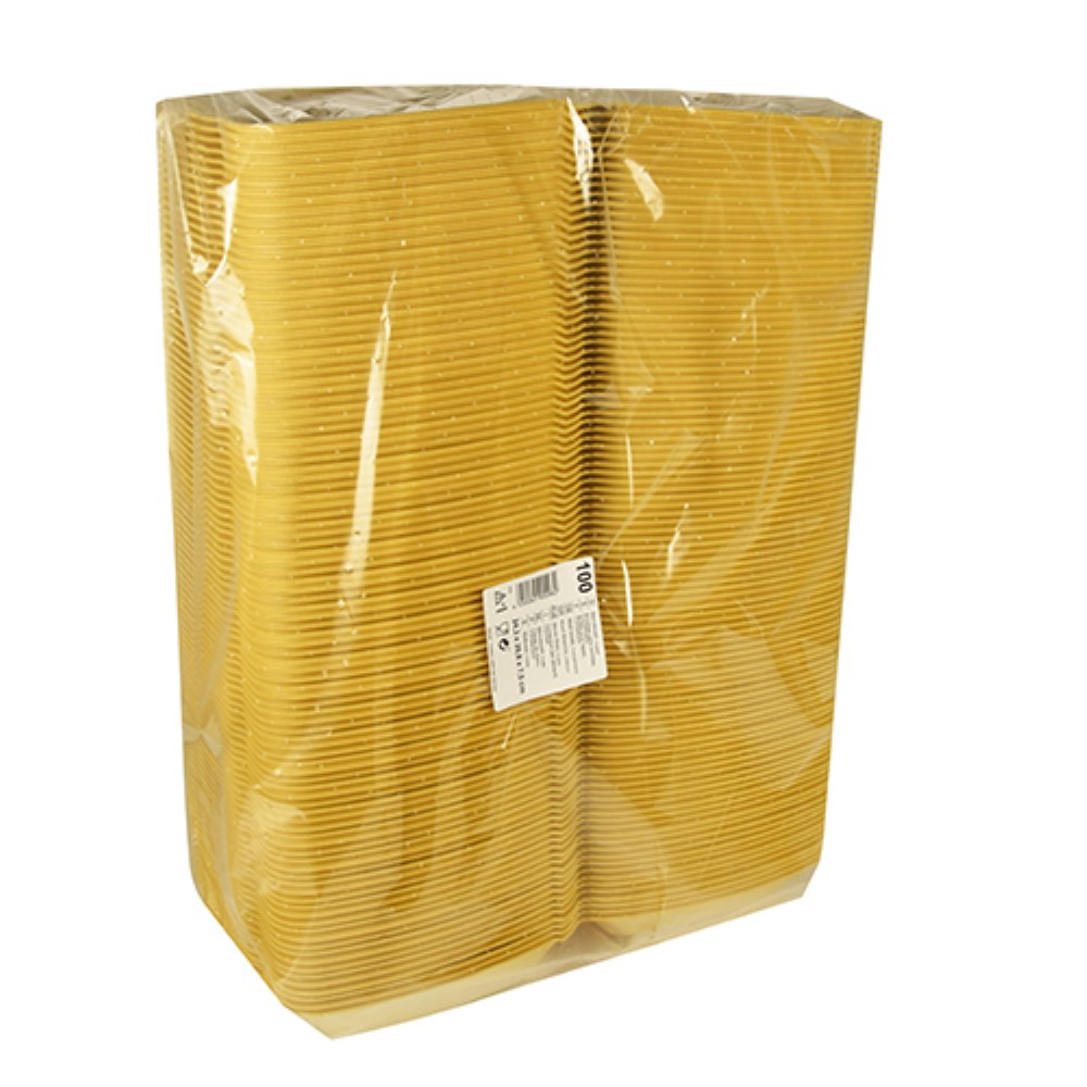 100 Menüboxen mit Klappdeckel, XPS 2-geteilt 7,5 cm x 24,3 cm x 20,8 cm gold 100 Menüboxen mit Klappdeckel, XPS 2-geteilt 7,5 cm x 24,3 cm x 20,8 cm gold