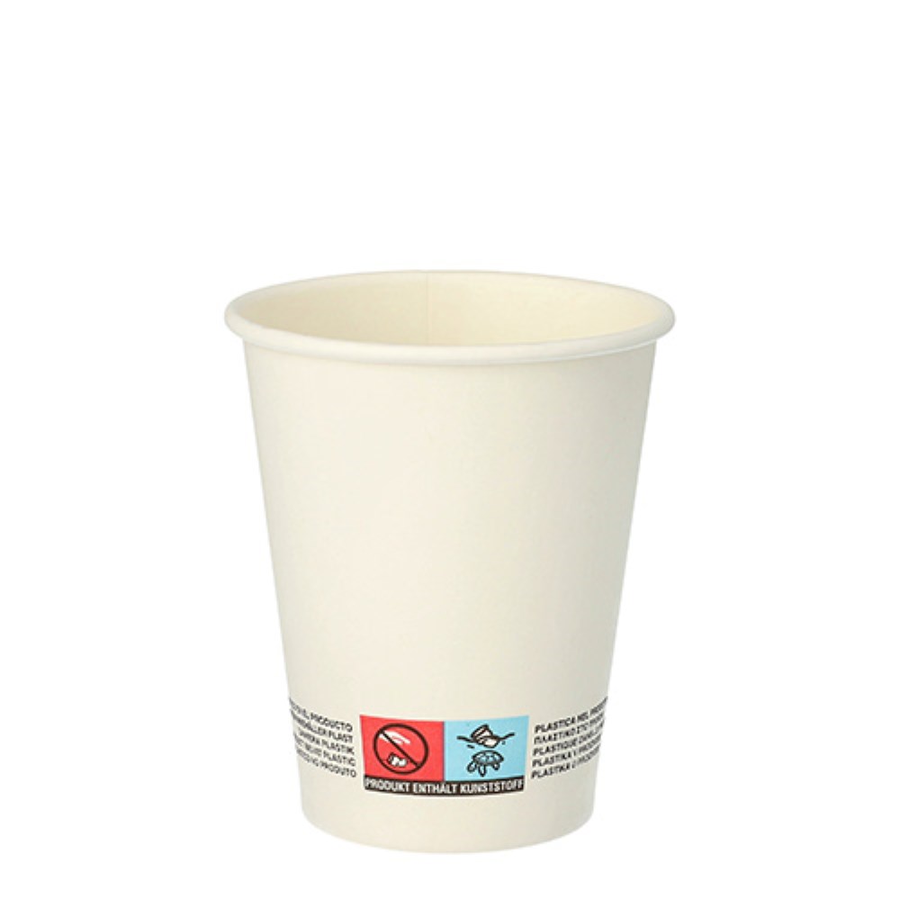 20 Trinkbecher, Pappe "To Go" 0,2 l Ø 8 cm · 9,1 cm weiss