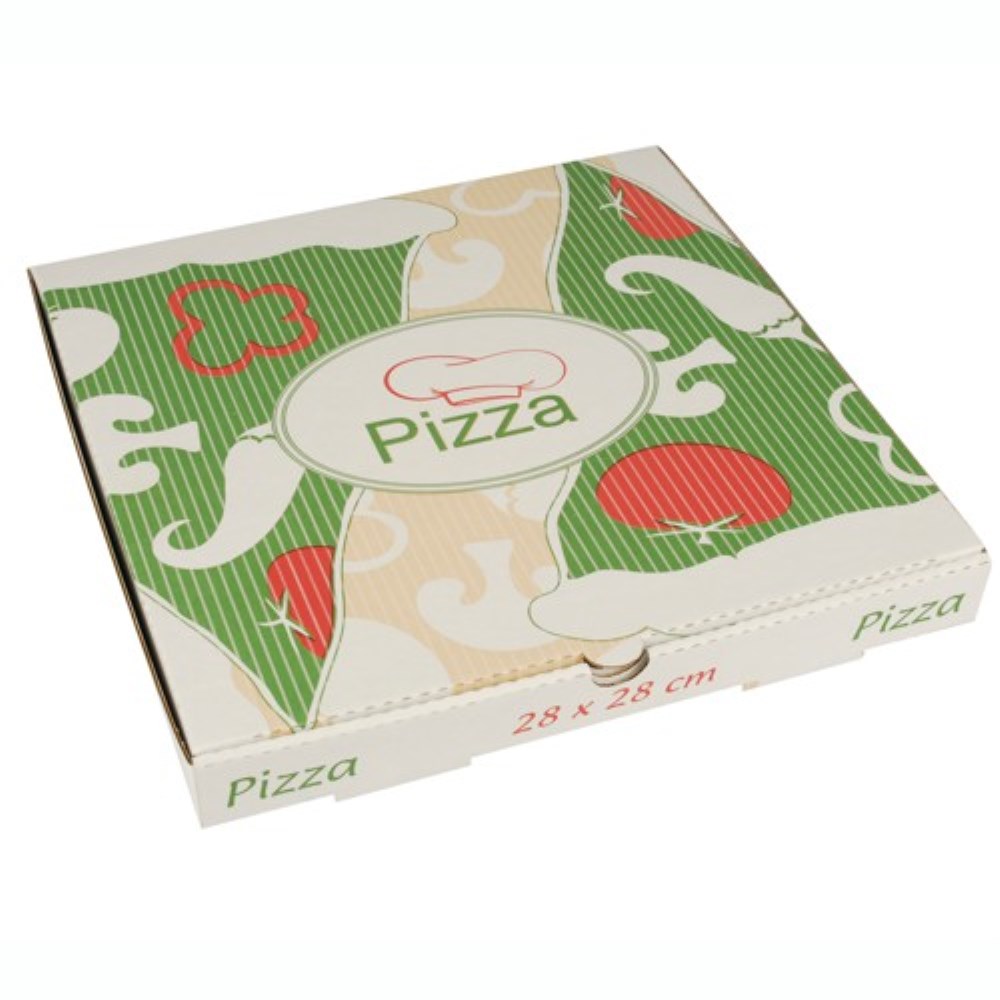 100 Pizzakartons, Cellulose "pure" eckig 28 cm x 28 cm x 3 cm 100 Pizzakartons, Cellulose "pure" eckig 28 cm x 28 cm x 3 cm