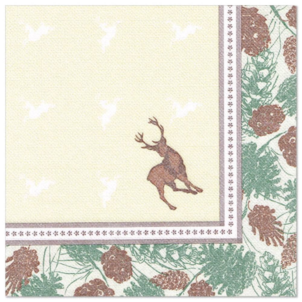 50 Servietten "ROYAL Collection" 1/4-Falz 40 cm x 40 cm "Majestic Deer"