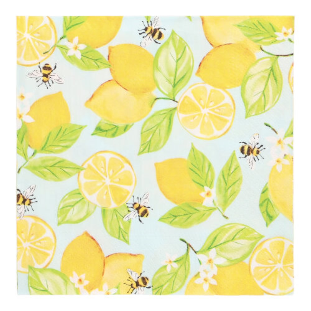 20 Servietten, 3-lagig 1/4-Falz 33 cm x 33 cm "Lemon Grove"