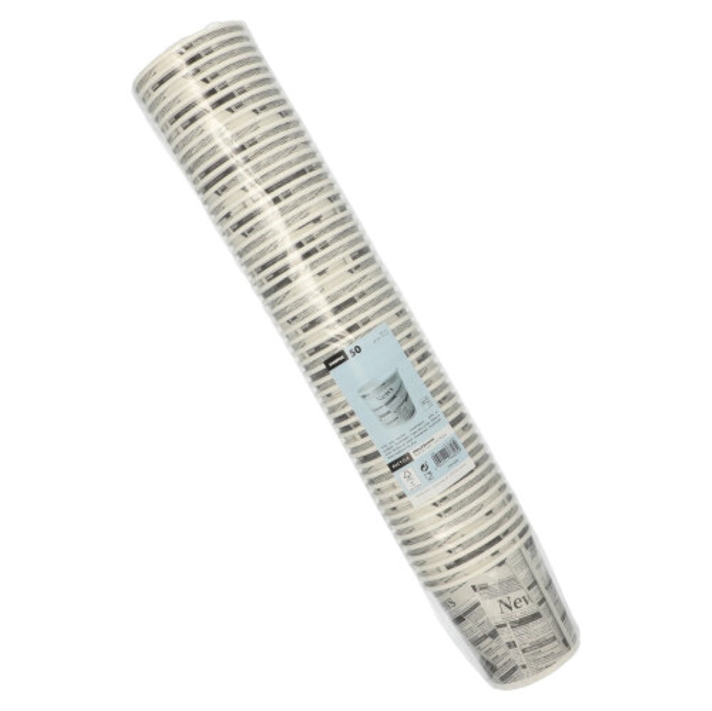 50 Snackbecher, Pappe "To Go" rund 470 ml Ø 9,9 cm · 9,9 cm "Newsprint"