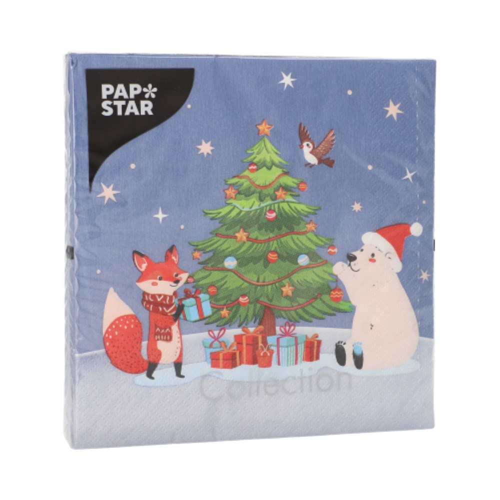 20 Servietten, 3-lagig 1/4-Falz 33 cm x 33 cm "Christmas Party"