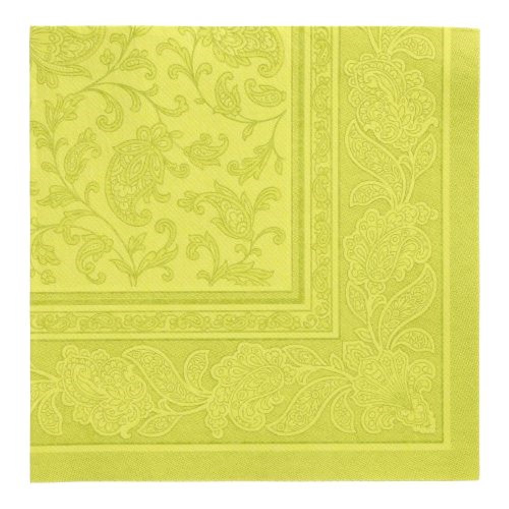 20 Servietten "ROYAL Collection" 1/4-Falz 40 cm x 40 cm limonengrün "Ornaments"