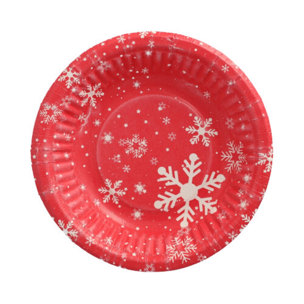 50 Schalen, Pappe rund Ø 19 cm · 3 cm "Winter Time"