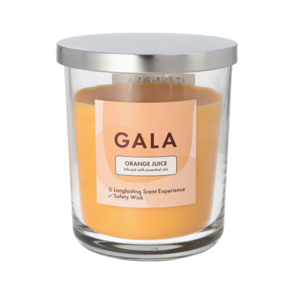 "GALA" Duftkerze im Glas Ø 10,5 cm · 12,4 cm orange - Orange Juice "Tokio Large"