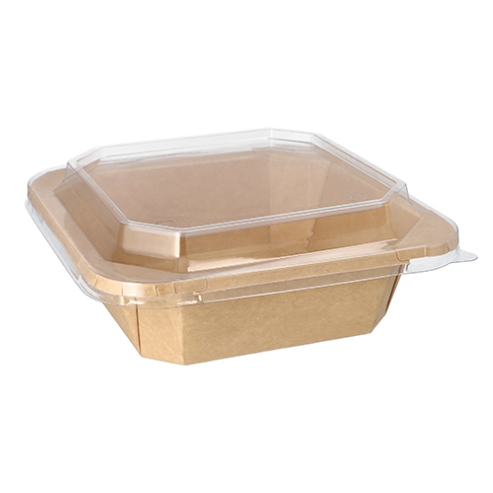 25 Lunchboxen, Pappe eckig 1000 ml 5,2 cm x 18 cm x 18 cm braun