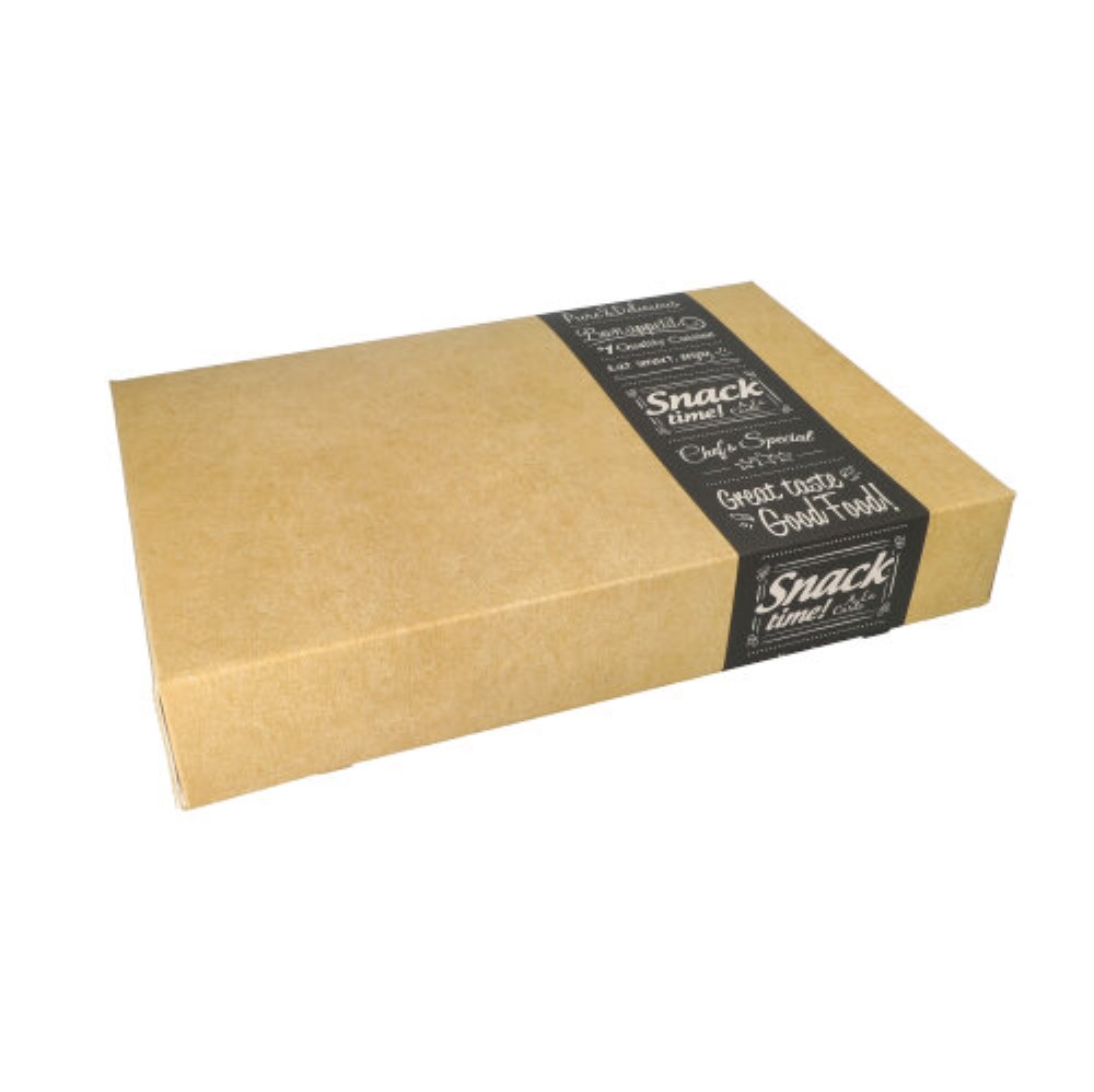 10 Transport- und Catering-Kartons "pure" eckig 8 cm x 31,5 cm x 46,2 cm "Good Food" mittel