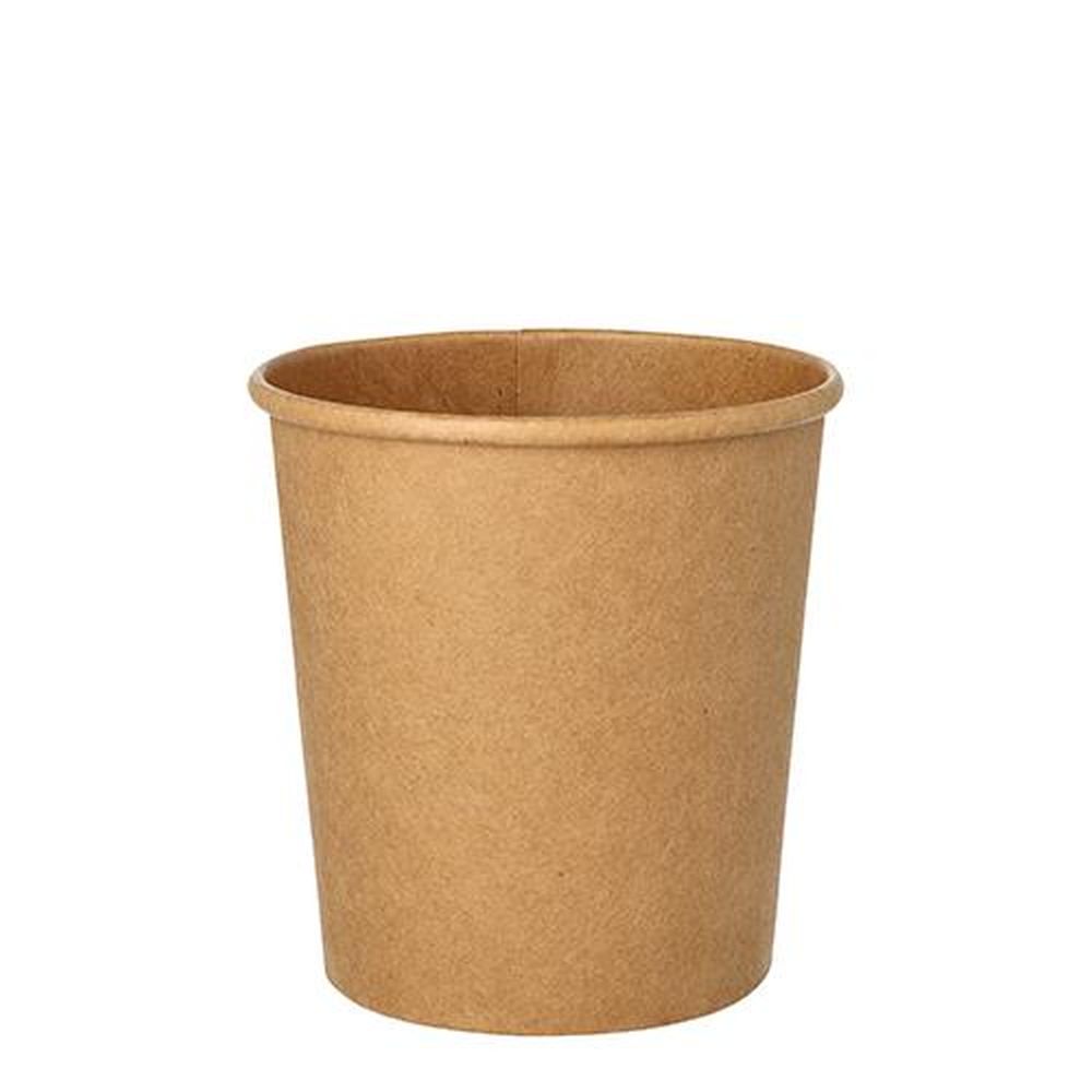 25 Suppenbecher, Pappe rund 470 ml Ø 9,8 cm · 10 cm braun