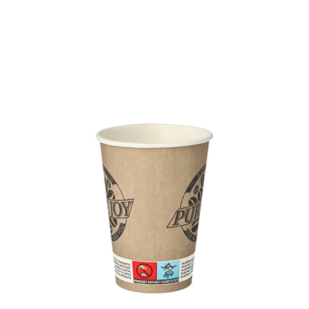 80 Trinkbecher, Pappe 0,18 l Ø 7 cm · 9,2 cm taupe "Pure Joy"