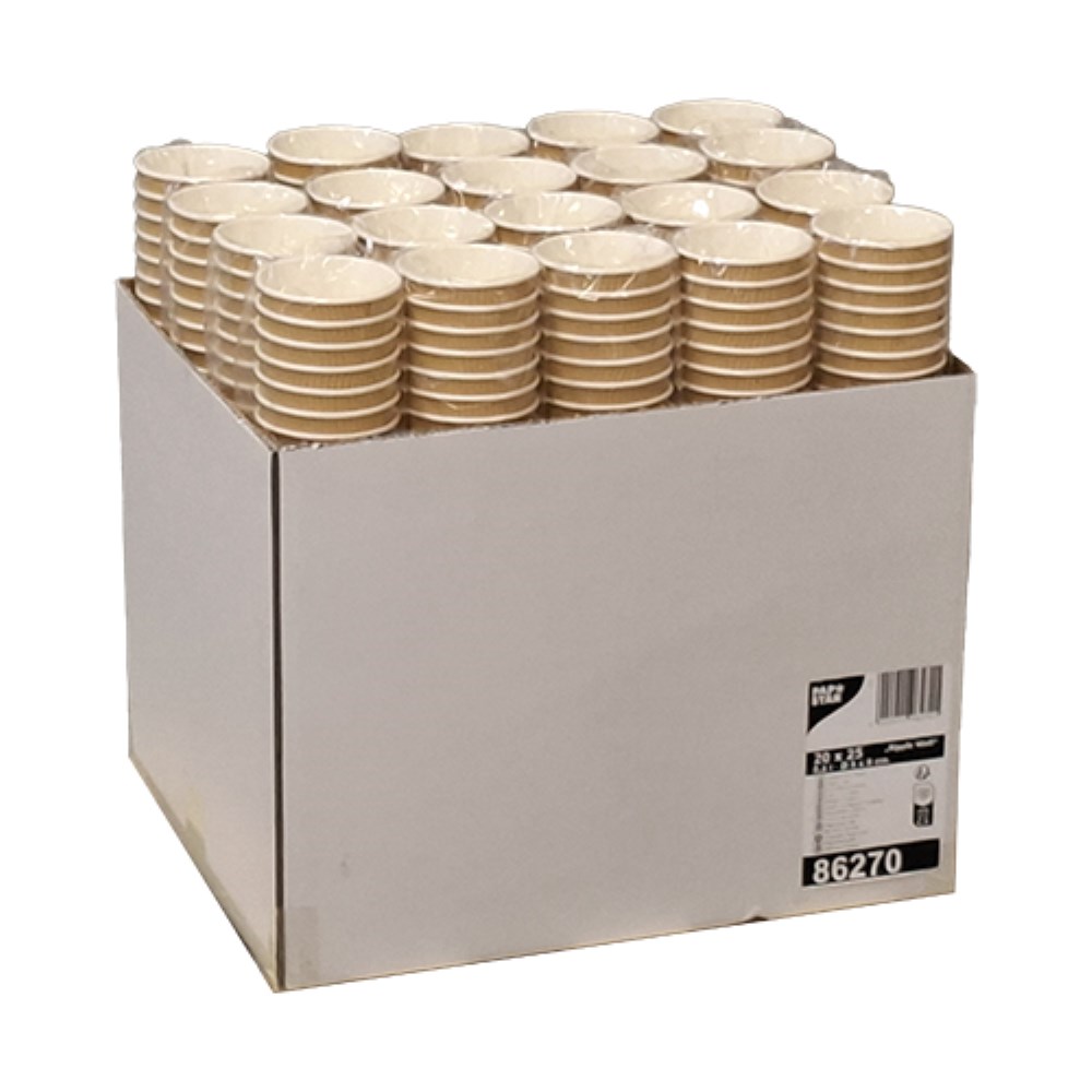 25 Trinkbecher, Pappe 0,2 l Ø 8 cm · 9 cm natur Ripple Wall