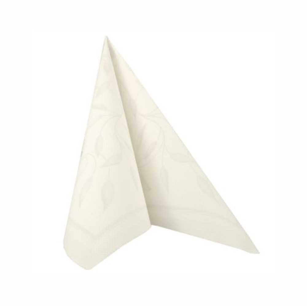 20 Servietten "ROYAL Collection" 1/4-Falz 40 cm x 40 cm weiss "New Mediterran"