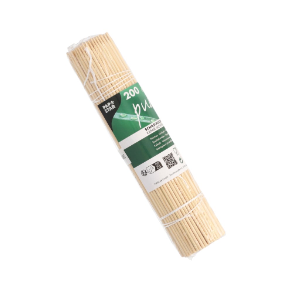200 Schaschlikspieße, Bambus "pure" Ø 2,5 mm · 20 cm