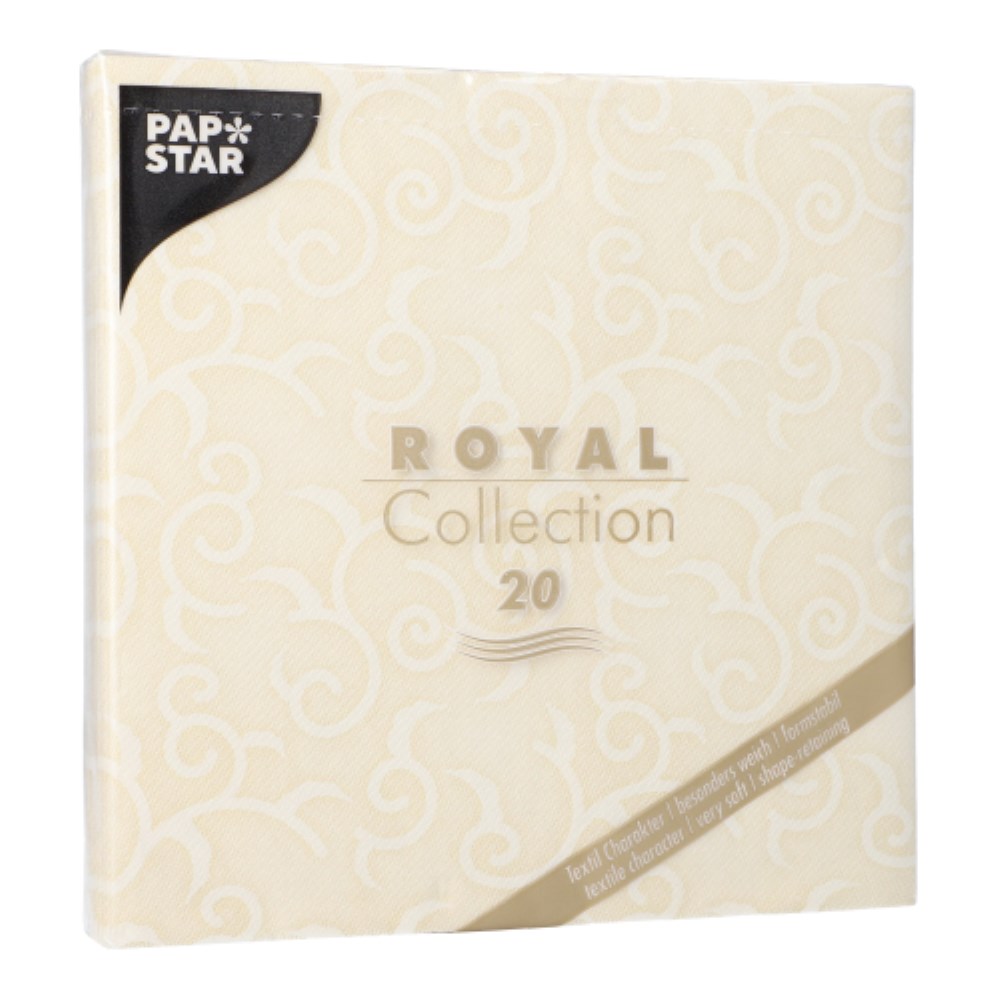 20 Servietten "ROYAL Collection" 1/4-Falz 40 cm x 40 cm champagner "Casali"
