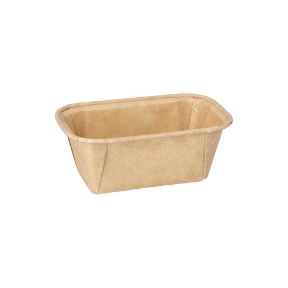 50 Backformen eckig 167 ml 4 cm x 6,5 cm x 11 cm braun