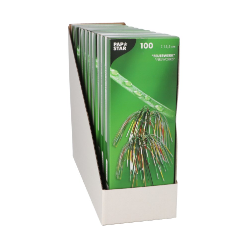 100 Deko-Picker 15,5 cm "Feuerwerk" multicolor