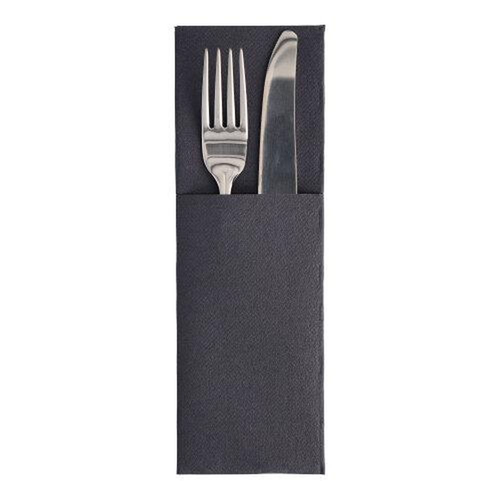 50 Servietten "ROYAL Collection" 48 cm x 30 cm schwarz mit Besteckfalz