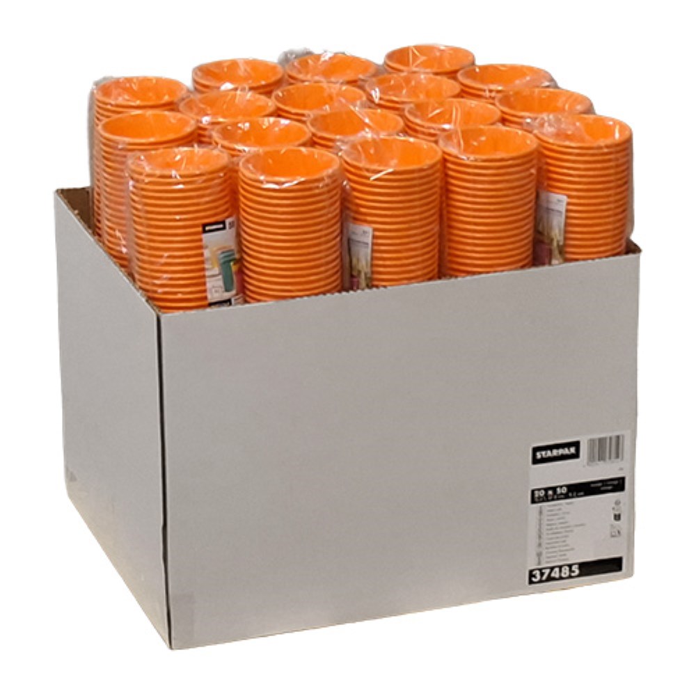 50 Trinkbecher, Pappe "To Go" 0,2 l Ø 8 cm · 9,2 cm orange
