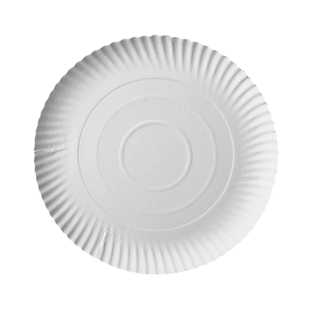 50 Teller, Pappe "pure" rund Ø 24 cm · 2 cm weiss