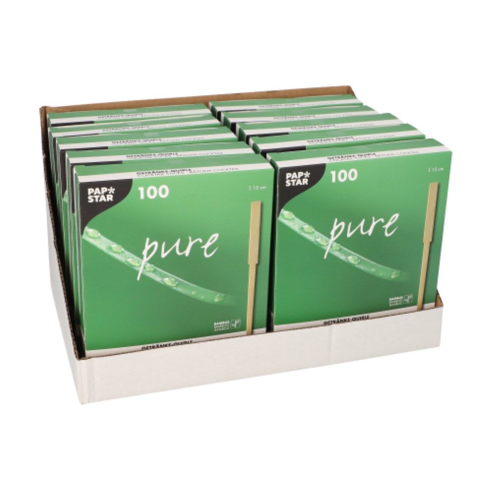 100 Getränke-Quirle, Bambus "pure" 15 cm "Golf"