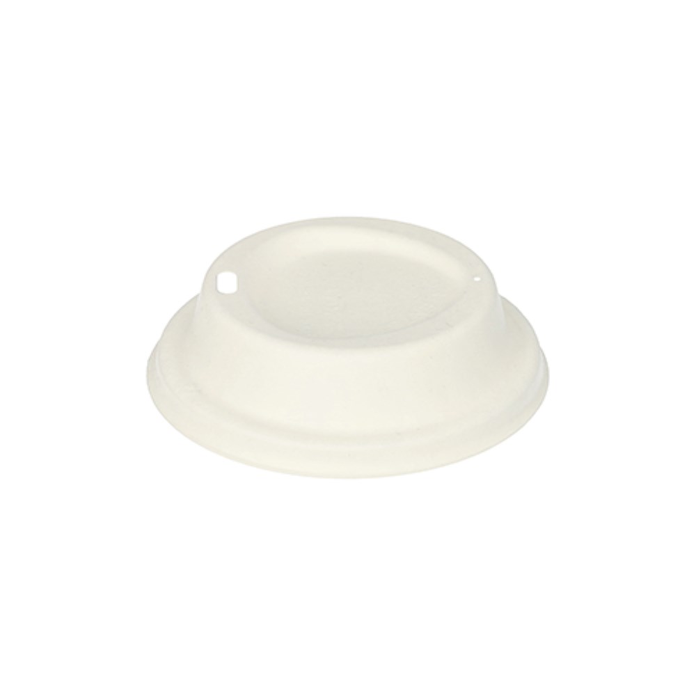 50 Dom-Deckel, Zuckerrohr "pure" rund Ø 9 cm · 2,5 cm weiss