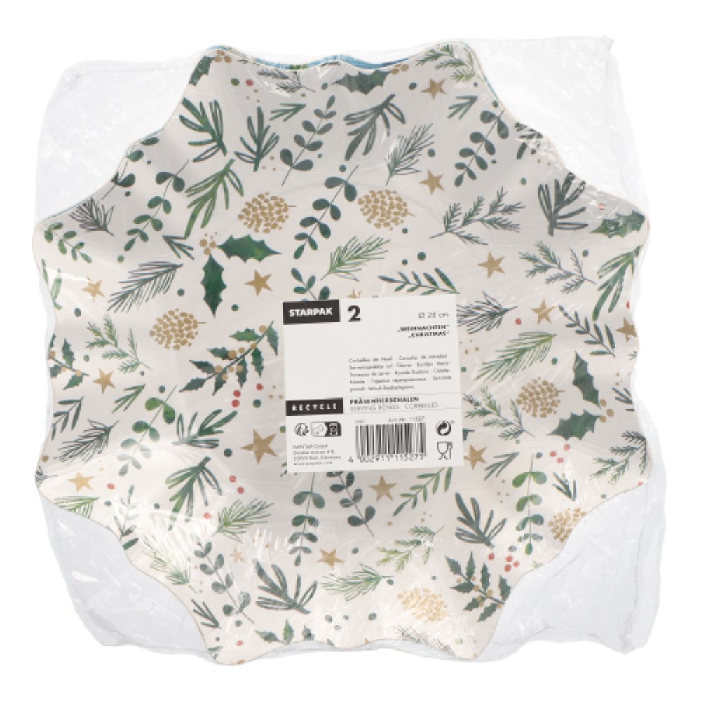 2 Präsentierschalen-Weihnachten Ø 28 cm "verschiedene Weihnachtsdekore" Stern