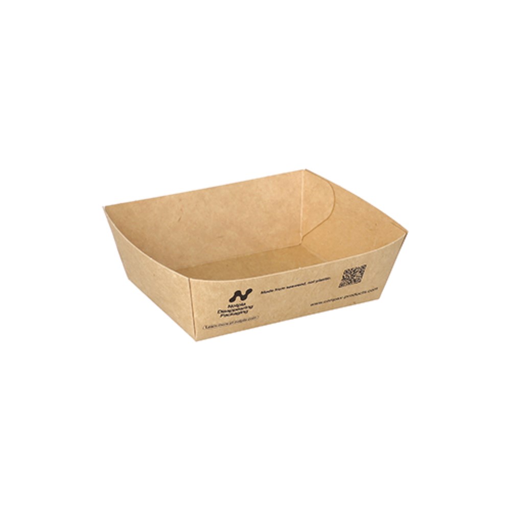 160 Snacktrays, Pappe "NOTPLA" 3,5 cm x 7 cm x 9 cm braun