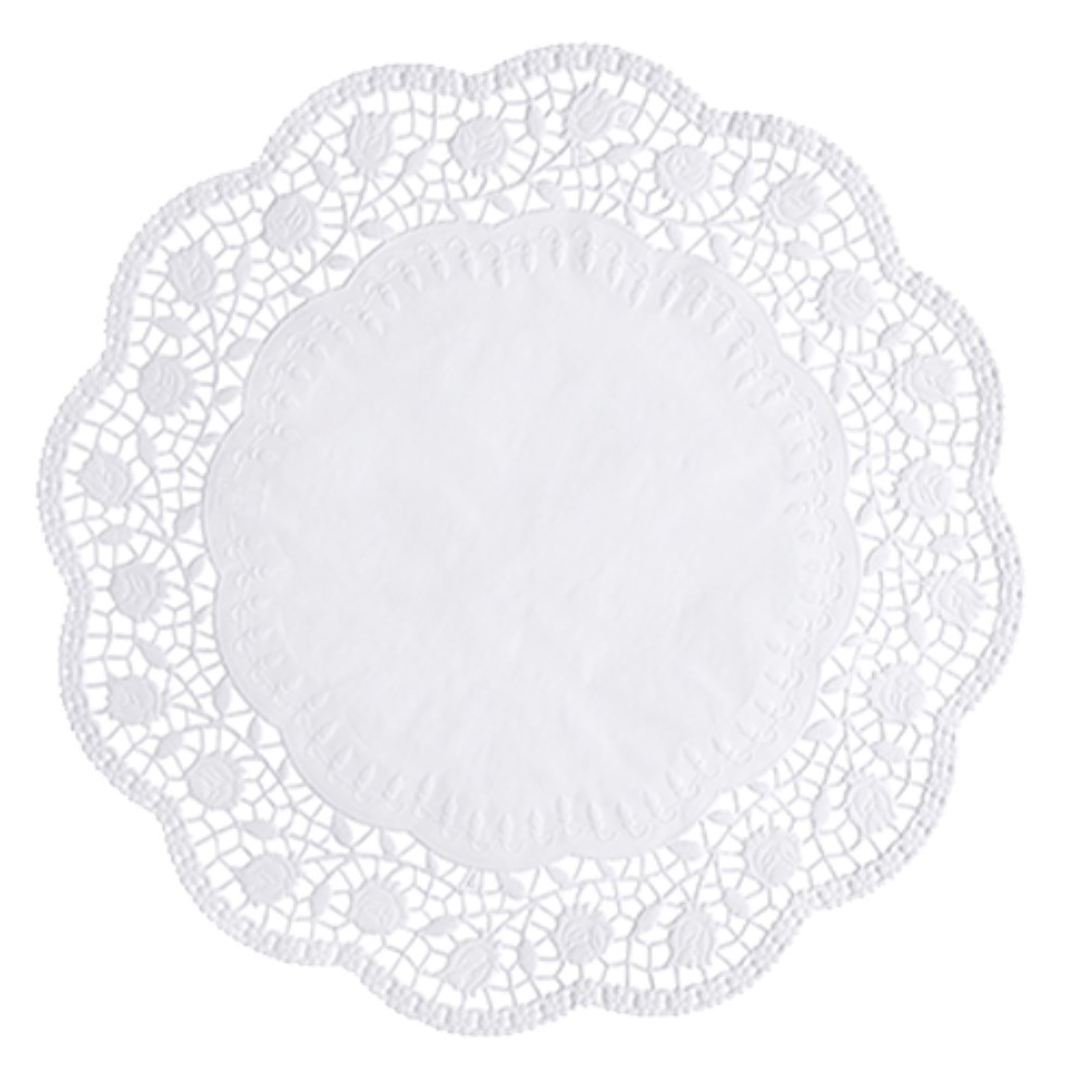 100 Tortenspitzen rund Ø 36 cm weiss