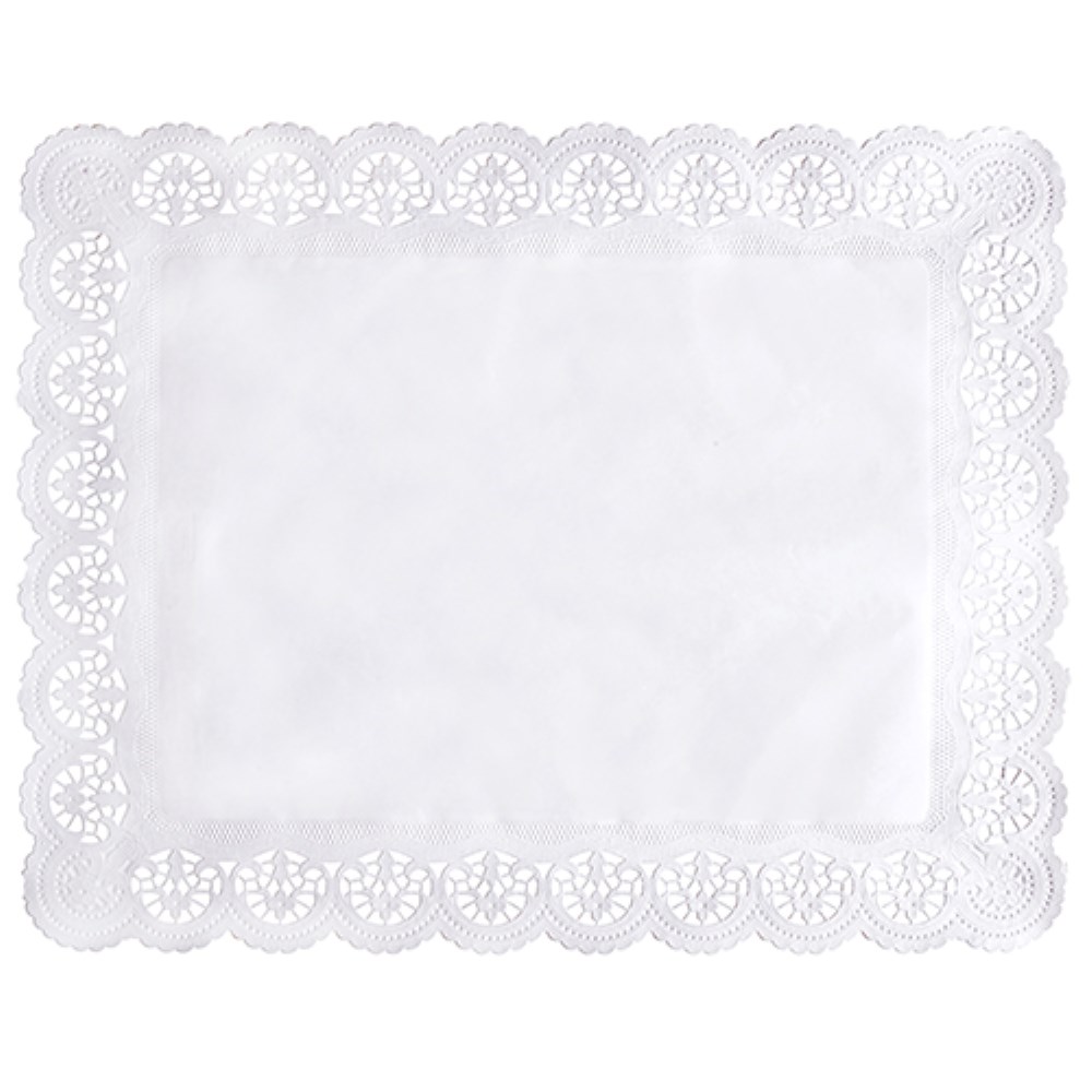 100 Spitzenpapiere eckig 46 cm x 36 cm weiss