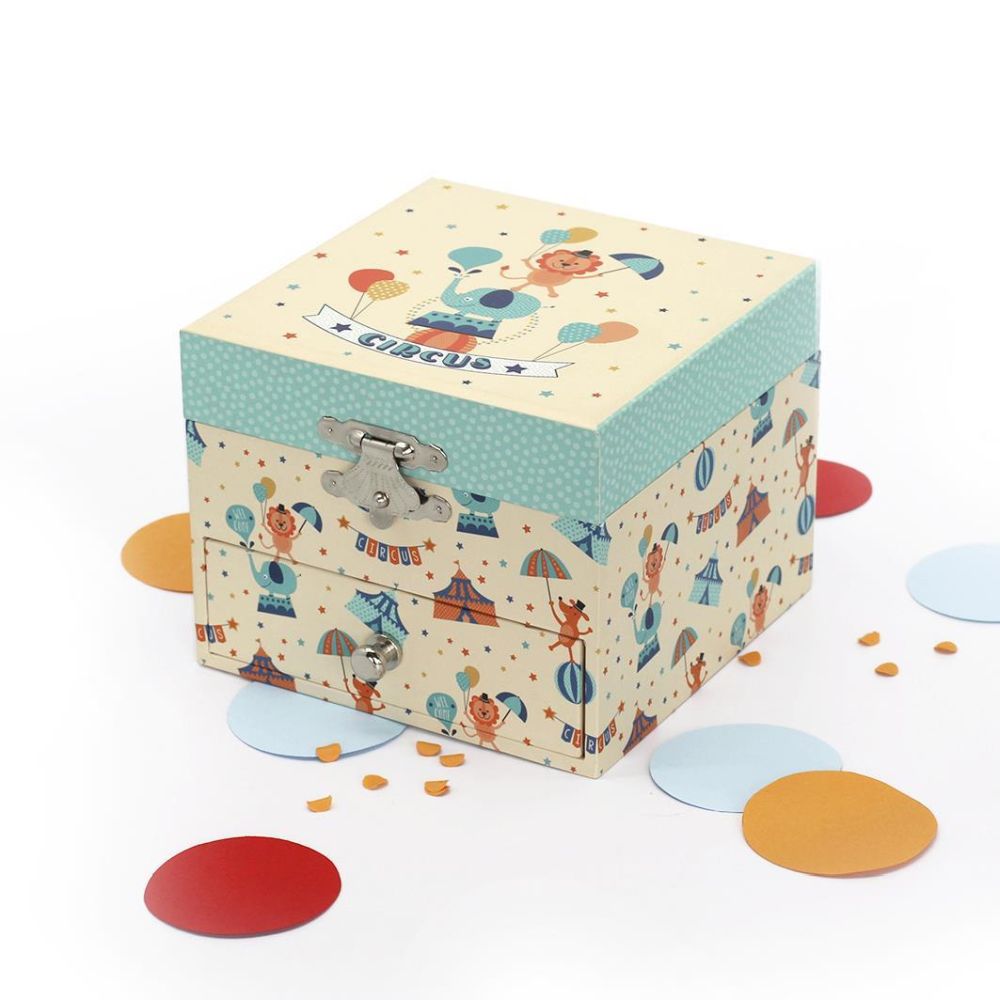 Phosphoreszierende Spieldose Zirkus - Leuchtet in der Nacht
