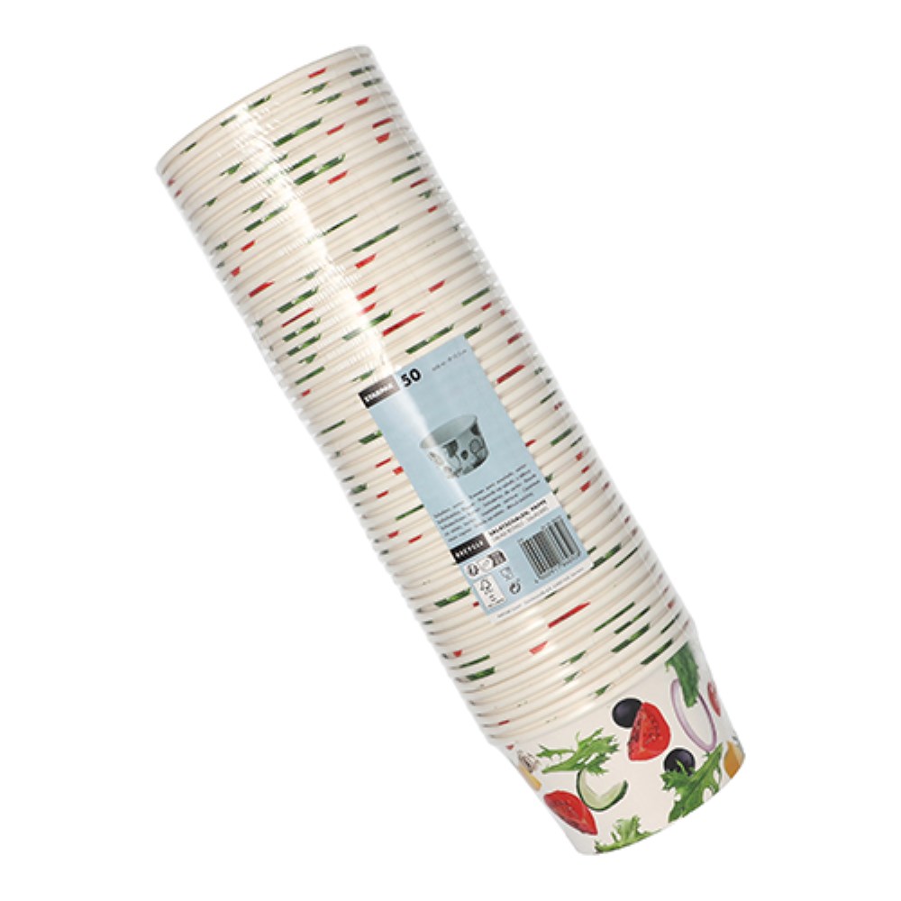 50 Salatschalen, Pappe "To Go" 600 ml Ø 12,5 cm · 7,5 cm "Salad"