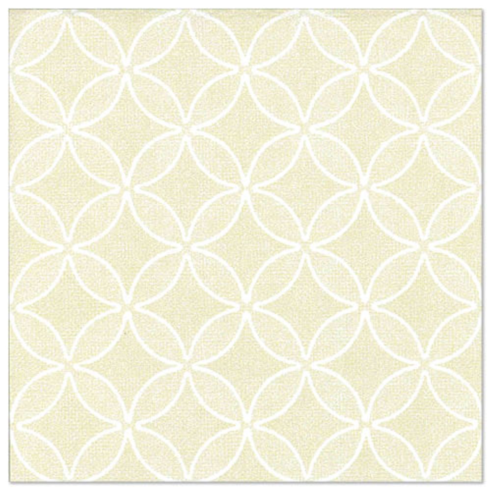 50 Servietten "ROYAL Collection" 1/4-Falz 40 cm x 40 cm champagner "Circle Flowers"