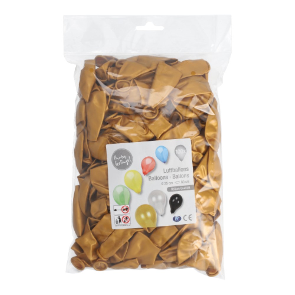 100 Luftballons Ø 25 cm gold