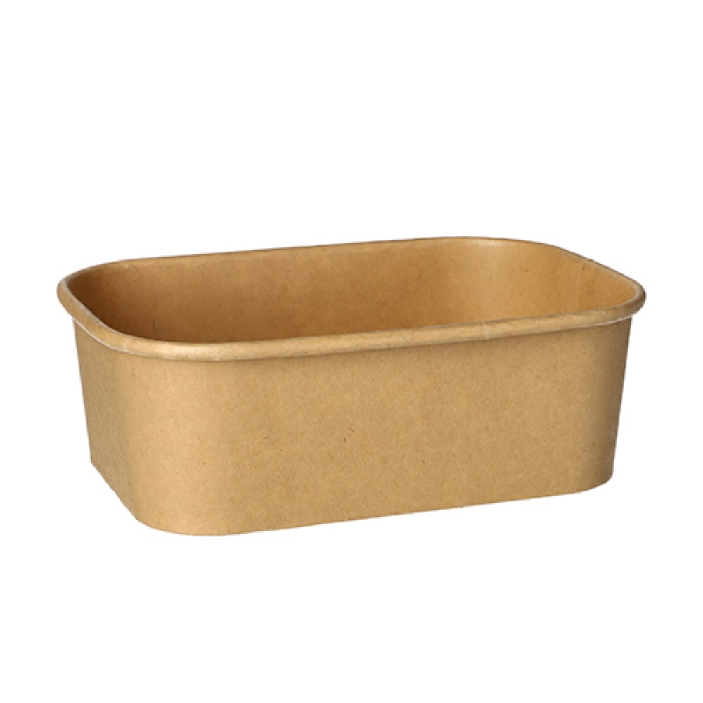 25 Verpackungsbecher, Pappe rechteckig 750 ml 5,8 cm x 17,1 cm x 12 cm braun