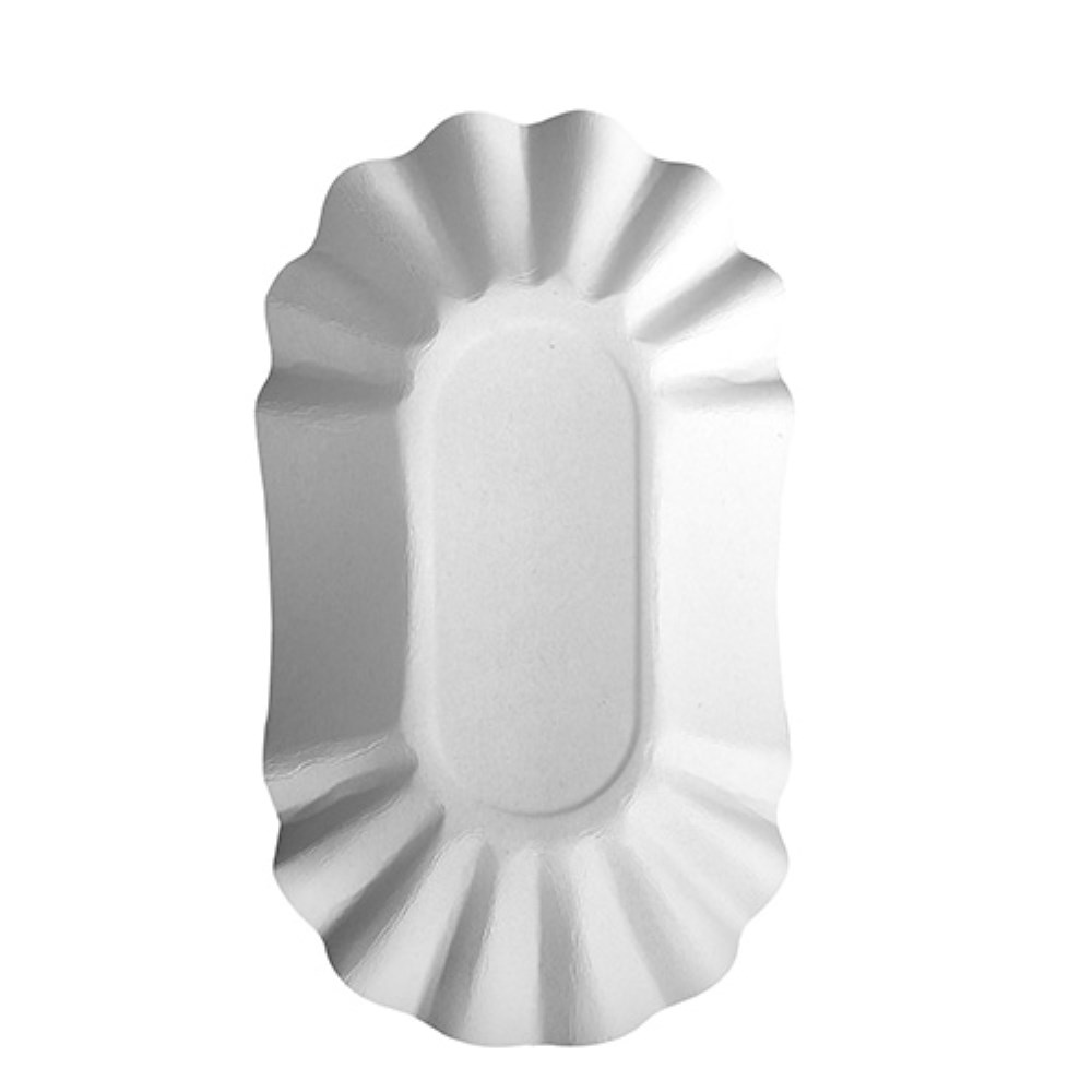 250 Schalen, Pappe "pure" oval 10,5 cm x 17,5 cm x 3 cm weiss