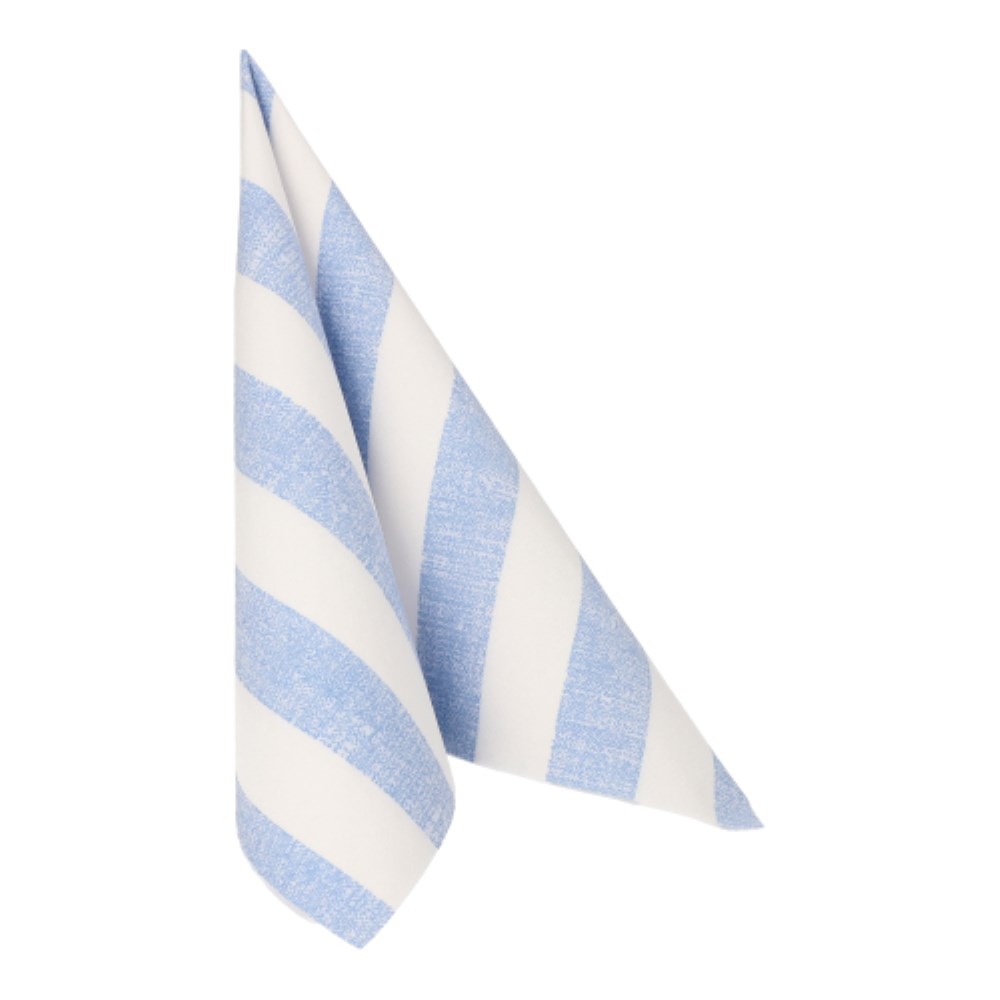 20 Servietten "ROYAL Collection" 1/4-Falz 40 cm x 40 cm blau "Lines"