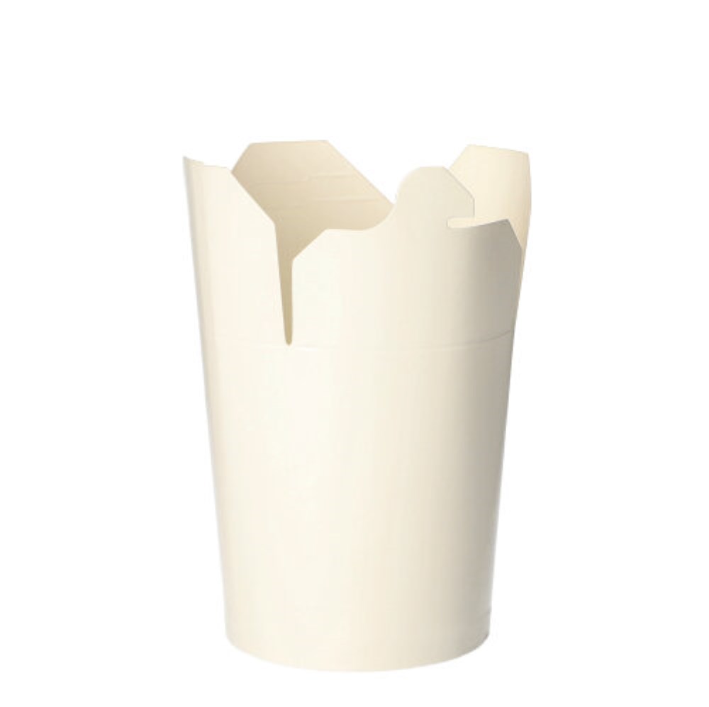 50 Snackboxen "ASIA" rund 550 ml 10 cm x 8,5 cm x 7,5 cm weiss