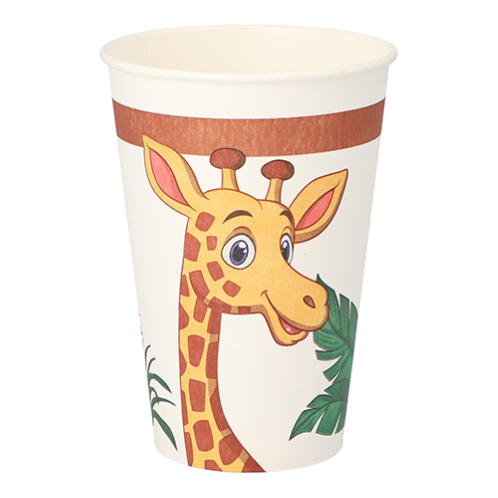 10 Trinkbecher, Pappe 0,2 l Ø 7 cm · 9,7 cm "Jungle"
