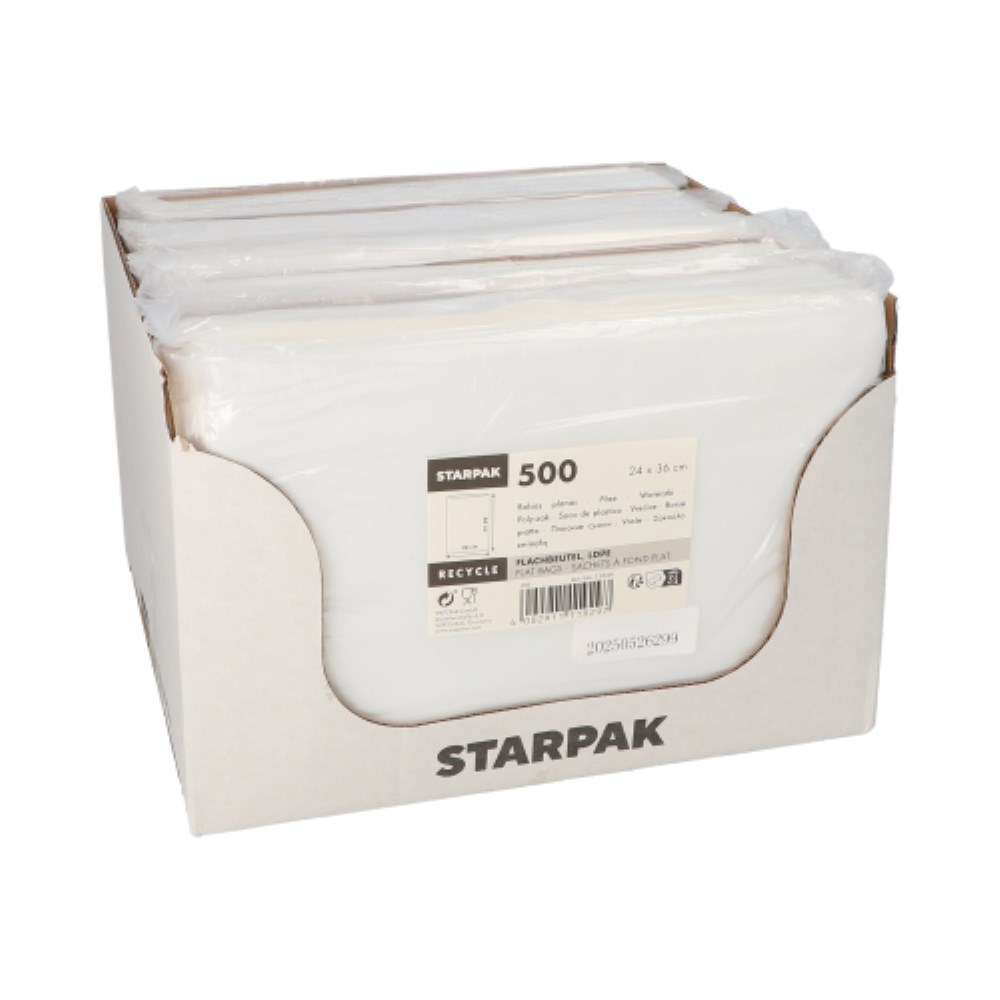 500 Flachbeutel, LDPE 36 cm x 24 cm transparent